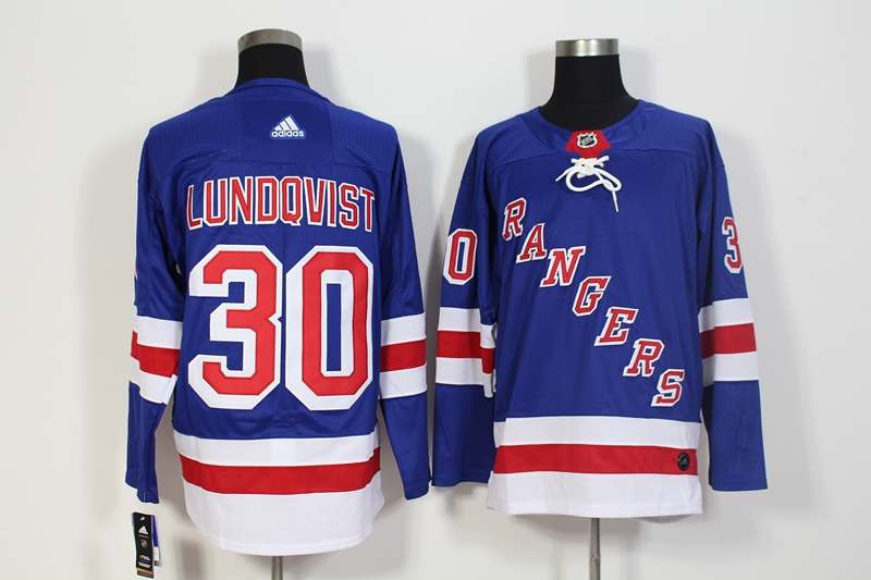 New York Rangers LUNDQVIST #30 Blue NHL Jersey
