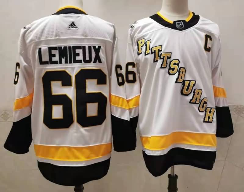 Pittsburgh Penguins LEMIEUX #66 White NHL Jersey