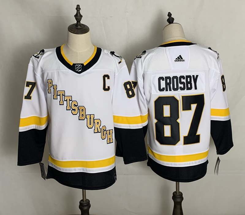 Pittsburgh Penguins CROSBY #87 White NHL Jersey 02