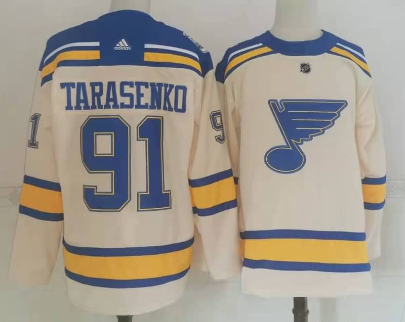 St Louis Blues TARASENKO #91 Cream NHL Jersey 02