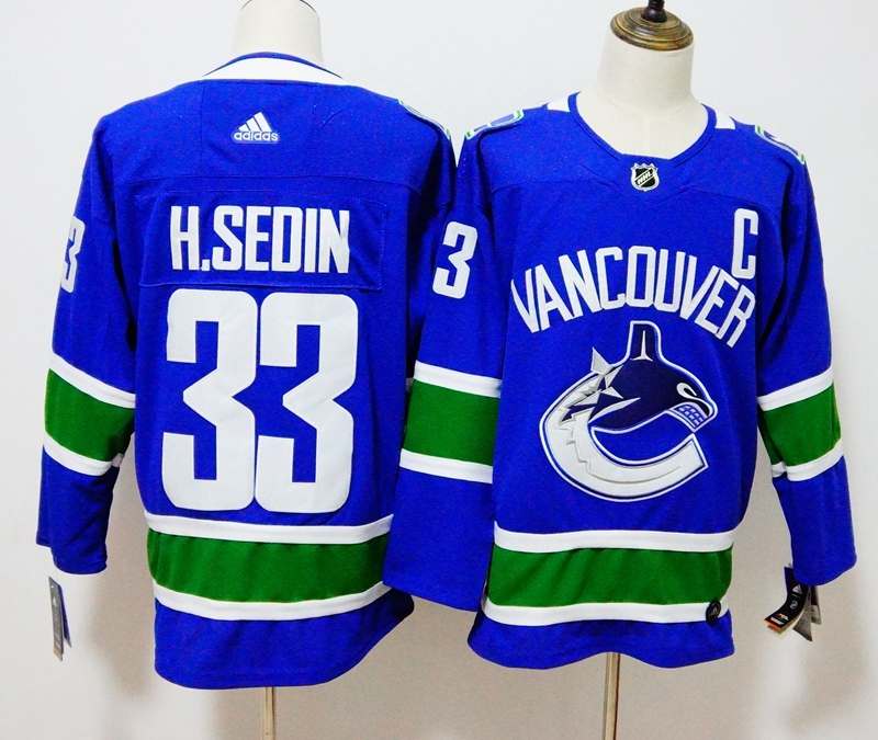 Vancouver Canucks HSEDIN #33 Blue NHL Jersey