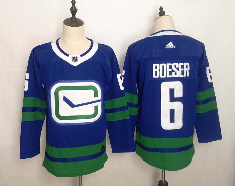Vancouver Canucks BOESER #6 Blue NHL Jersey