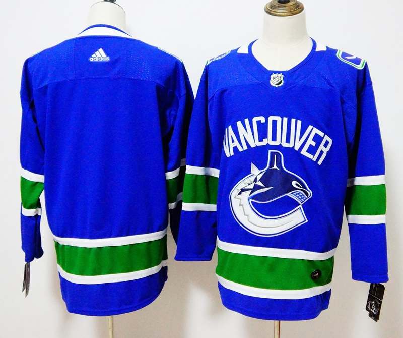 Vancouver Canucks Custom Blue NHL Jersey