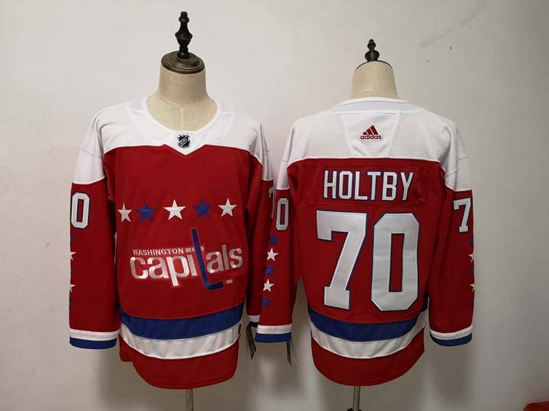 Washington Capitals #70HOLTBY Red NHL Jersey 02