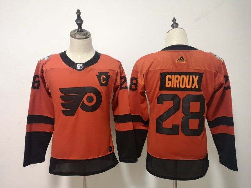 Philadelphia Flyers GIROUX #28 Orange Women NHL Jersey 02
