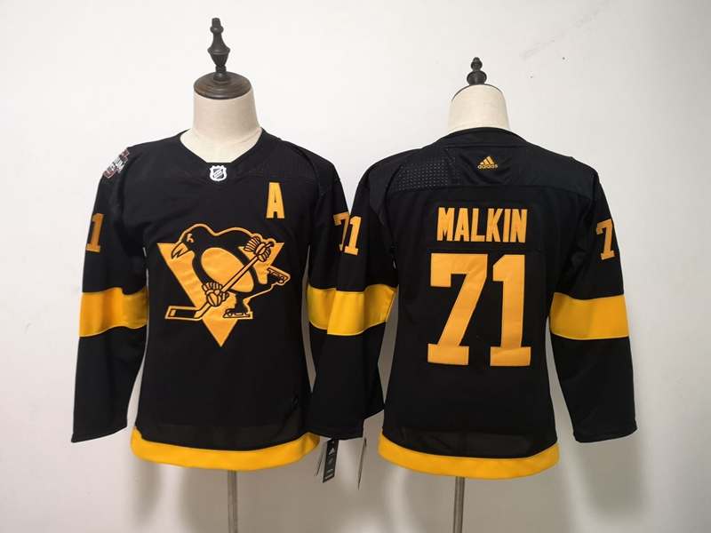 Pittsburgh Penguins #71MALKIN Black Women NHL Jersey