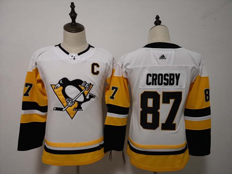 Pittsburgh Penguins CROSBY #87 White Women NHL Jersey