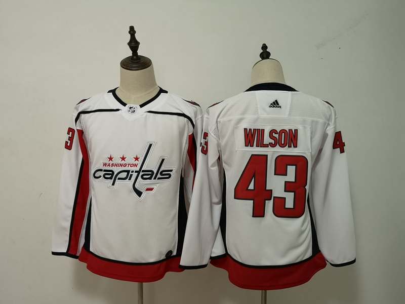 Washington Capitals WILSON #43 White Women NHL Jersey