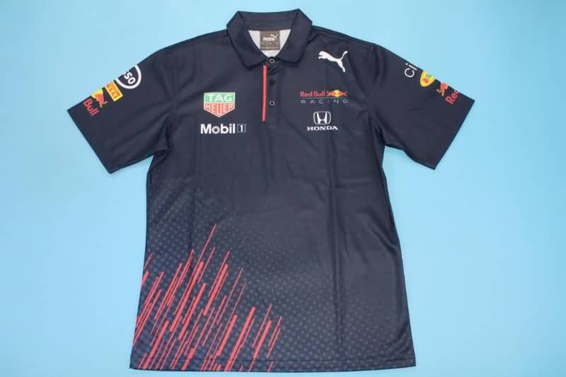 AAA(Thailand) Red Bull 2021 Dark Blue Polo Soccer T-Shirt 02