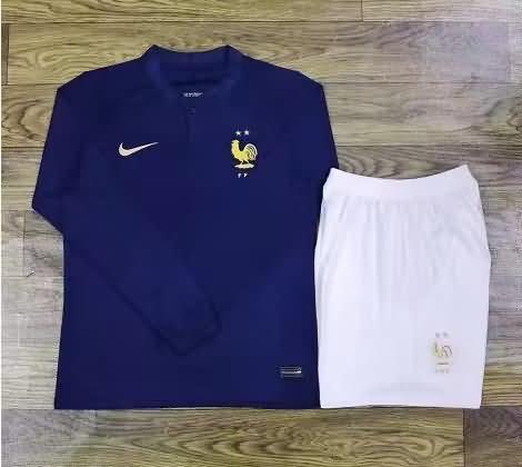 France 2022 Home Long Sleeve Soccer Jersey