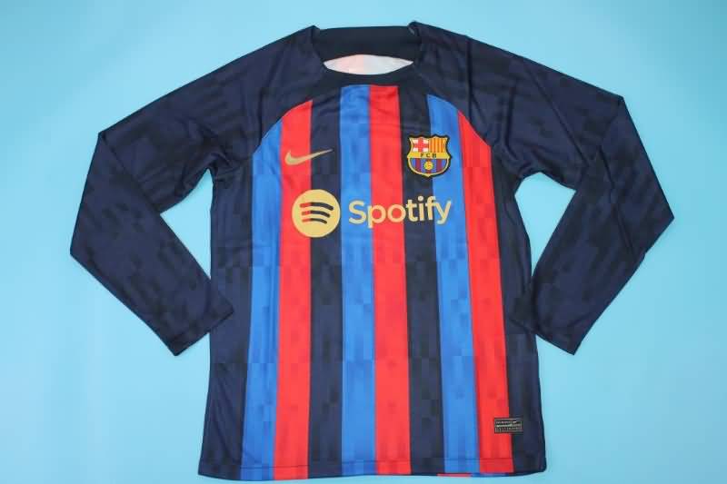 AAA(Thailand) Barcelona 22/23 Home Long Slevee Soccer Jersey