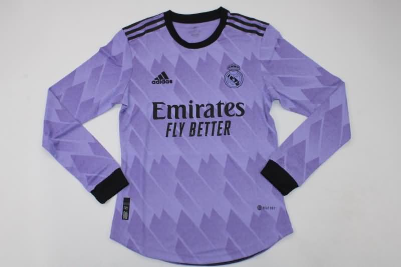 AAA(Thailand) Real Madrid 22/23 Away Long Slevee Soccer Jersey (Player)