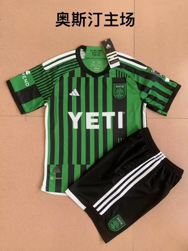 Austin 2023 Kids Home Soccer Jersey And Shorts