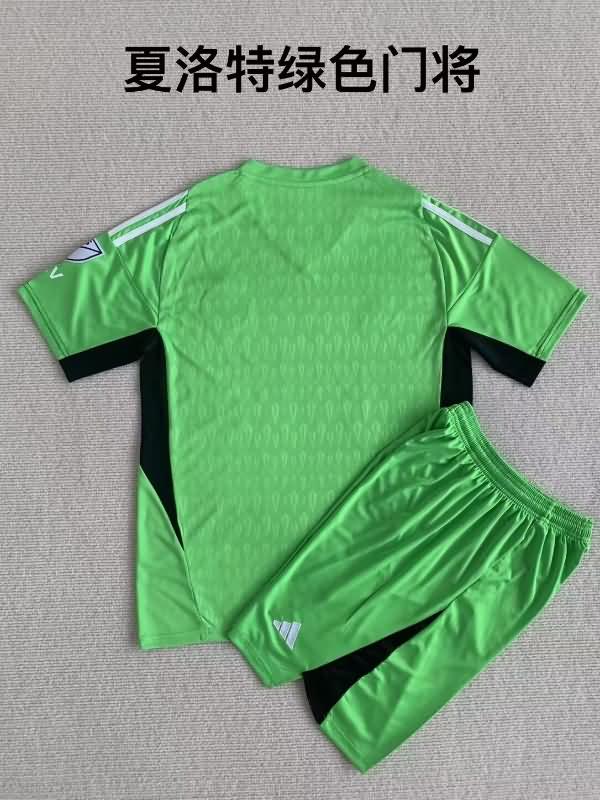 Chapecoense 2023 Kids Goalkeeper Green Soccer Jersey And Shorts