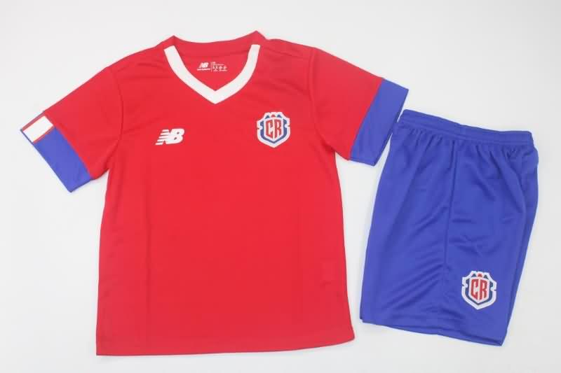 Costa Rica 2022 Kids Home Soccer Jersey And Shorts