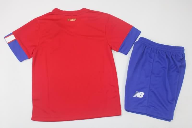 Costa Rica 2022 Kids Home Soccer Jersey And Shorts