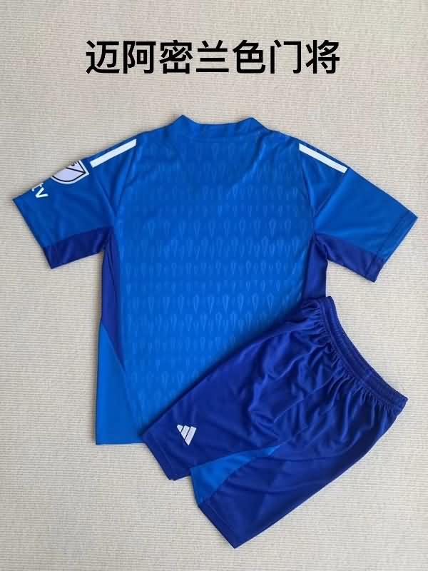 Inter Miami 2023 Kids Goalkeeper Blue Soccer Jersey And Shorts