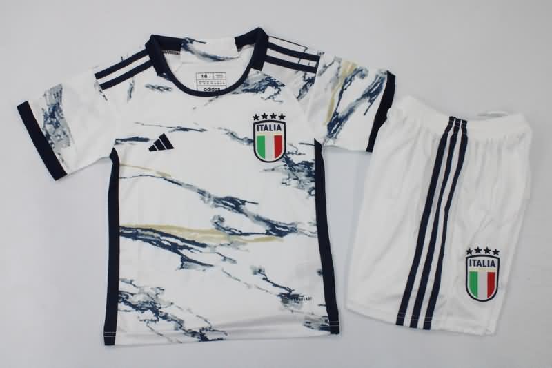 Italy 2023 Kids Away Soccer Jersey And Shorts