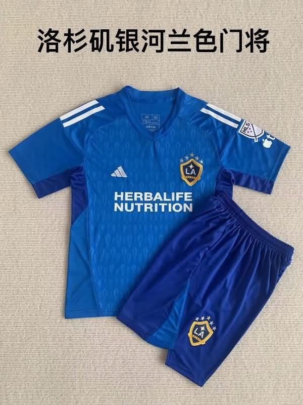 Los Angeles Galaxy 2023 Kids Goalkeeper Blue Soccer Jersey And Shorts