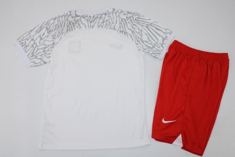 Poland 2022 Kids Home Soccer Jersey And Shorts