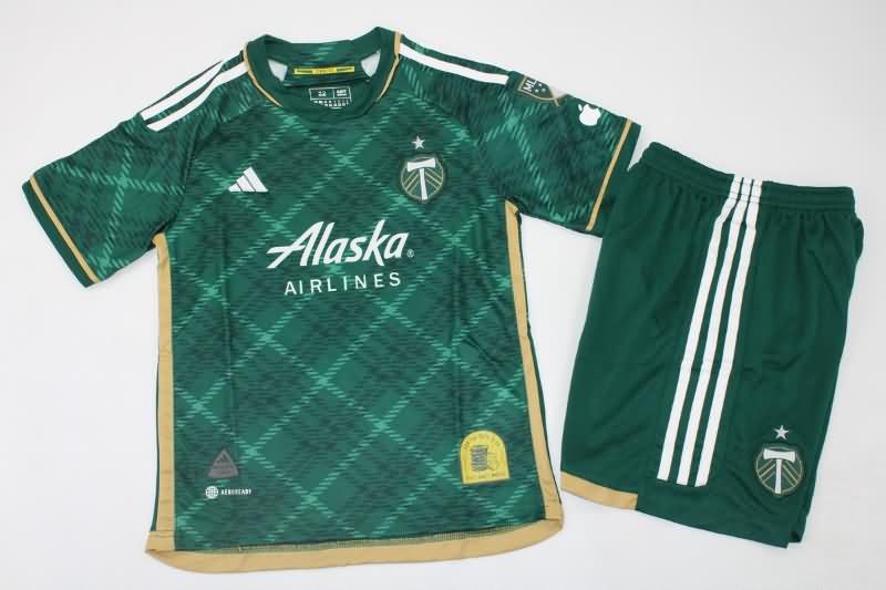 Portland Timbers 2023 Kids Home Soccer Jersey And Shorts