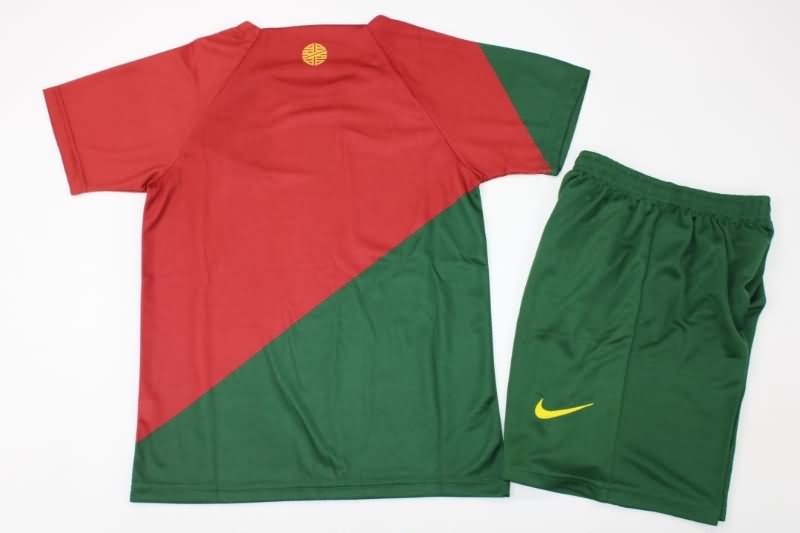 Portugal 2022 Kids Home Soccer Jersey And Shorts