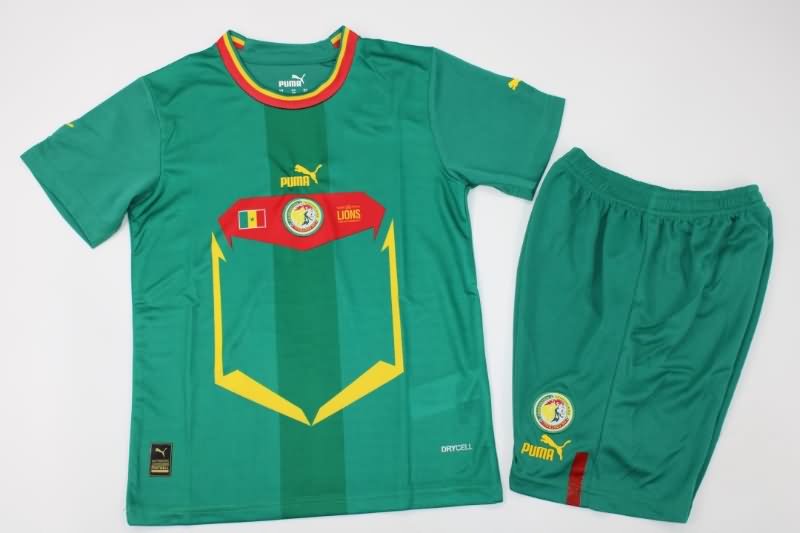 Senegal 2022 Kids Away Soccer Jersey And Shorts