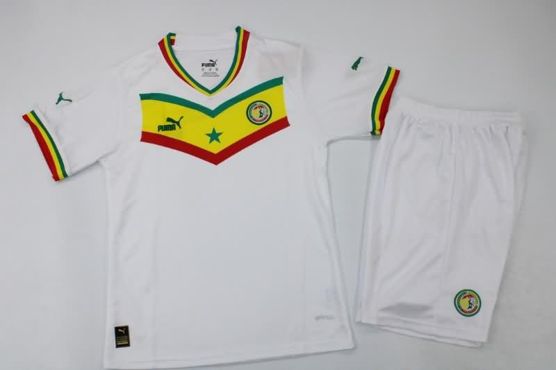 Senegal 2022 Kids Home Soccer Jersey And Shorts