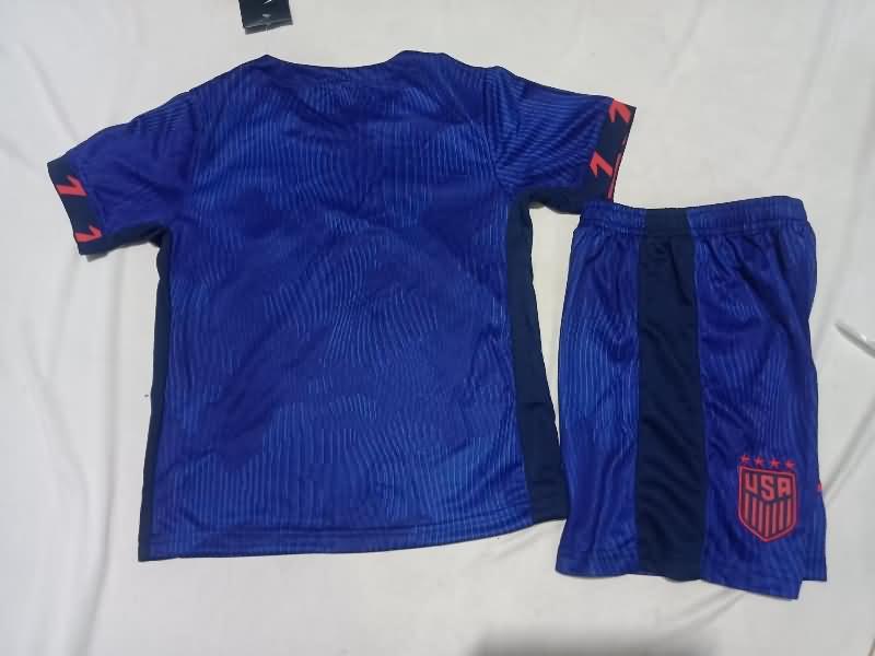 USA 2023 Kids Away Soccer Jersey And Shorts