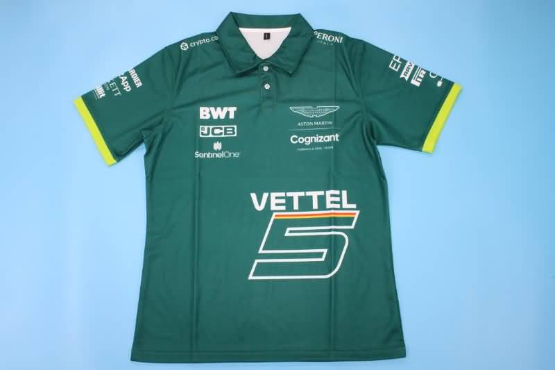 AAA(Thailand) Aston Martin 2022 Green Polo Soccer T-Shirt