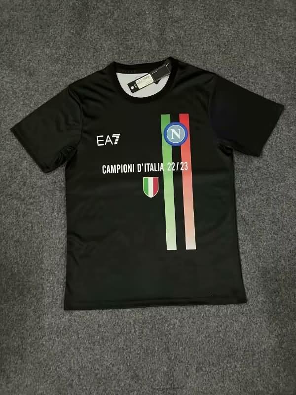AAA(Thailand) Napoli 2023 Champion Black Polo Soccer T-Shirt