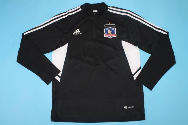 AAA(Thailand) Colo Colo 2022 Black Soccer Tracksuit 02