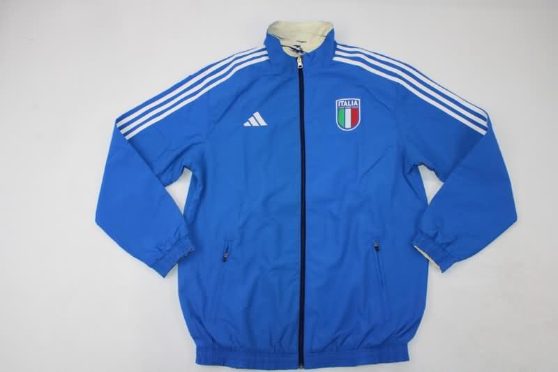 AAA(Thailand) Italy 2023 Blue White Reversible Soccer Windbreaker