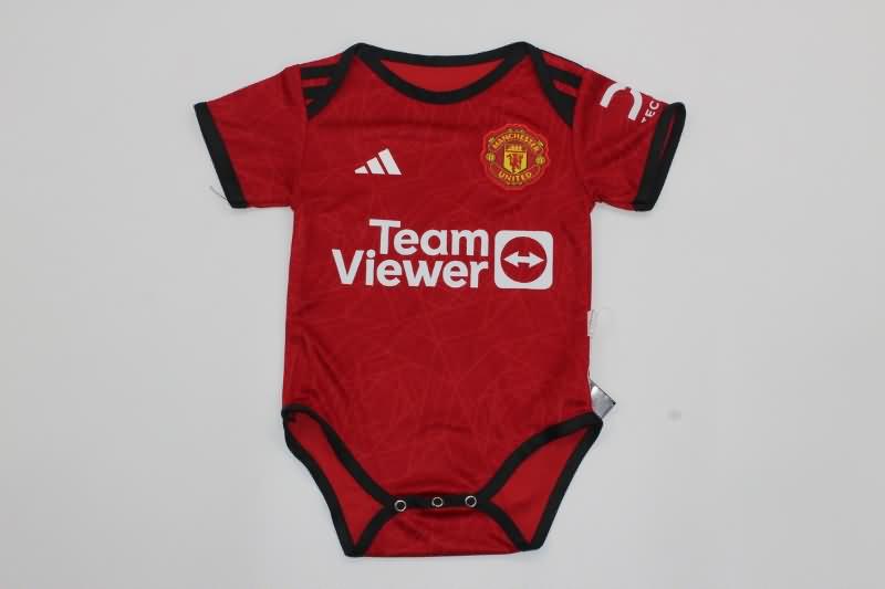 AAA(Thailand) Manchester United 23/24 Home Baby Soccer Jerseys