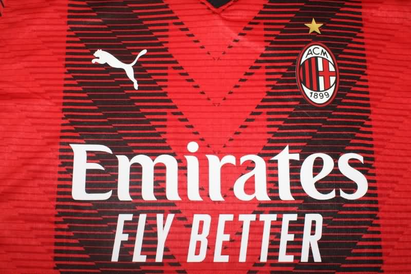 AAA(Thailand) AC Milan 23/24 Home Long Sleeve Soccer Jersey (Player)