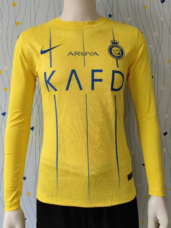 AAA(Thailand) Al Nassr FC 23/24 Home Long Sleeve Soccer Jersey (Player)