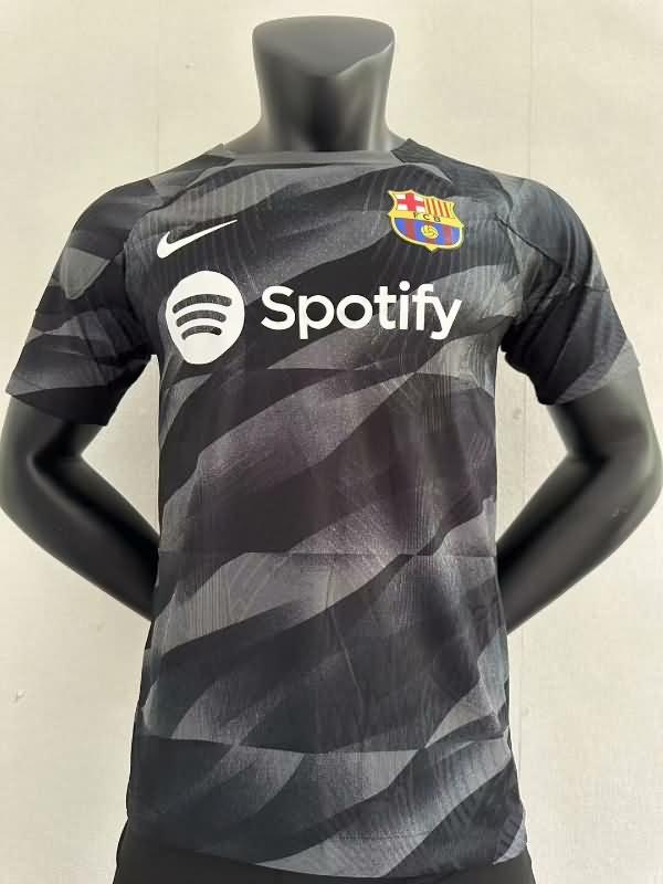 AAA(Thailand) Barcelona 23/24 Goalkeeper Black Soccer Jersey (Player)