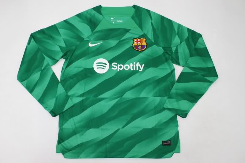 AAA(Thailand) Barcelona 23/24 Goalkeeper Green Long Sleeve Soccer Jersey