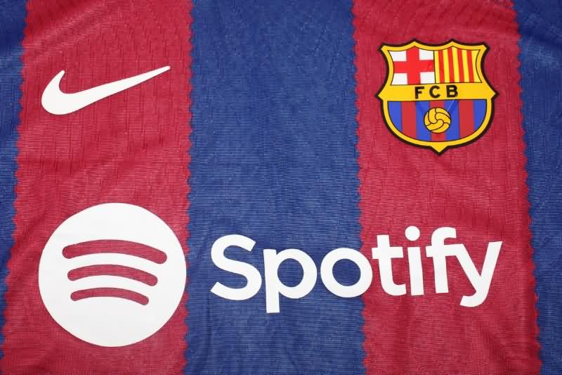 AAA(Thailand) Barcelona 23/24 Home Long Sleeve Soccer Jersey (Player)