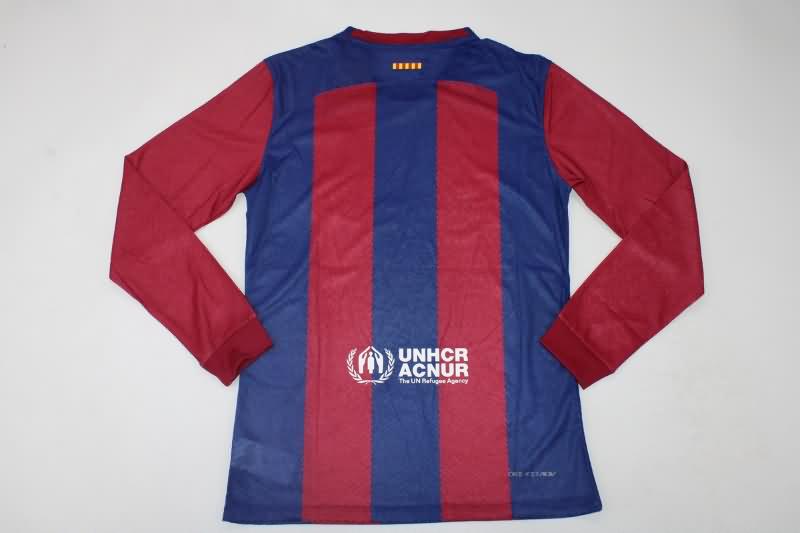 AAA(Thailand) Barcelona 23/24 Home Long Sleeve Soccer Jersey (Player)