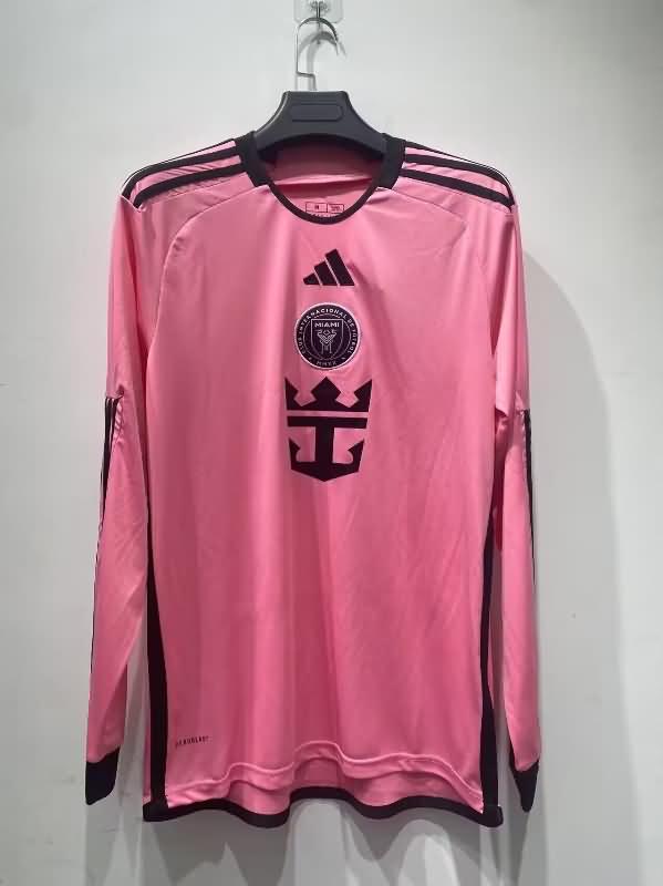 AAA(Thailand) Inter Miami 2024 Home Long Sleeve Soccer Jersey