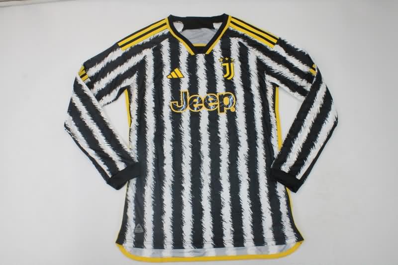 AAA(Thailand) Juventus 23/24 Home Long Sleeve Soccer Jersey (Player)