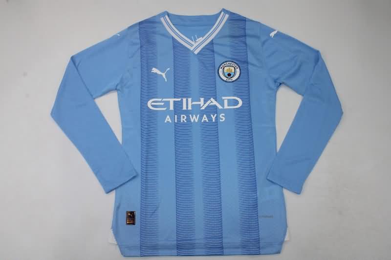 AAA(Thailand) Manchester City 23/24 Home Long Sleeve Soccer Jersey