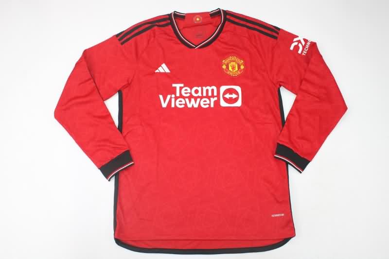 AAA(Thailand) Manchester United 23/24 Home Long Sleeve Soccer Jersey