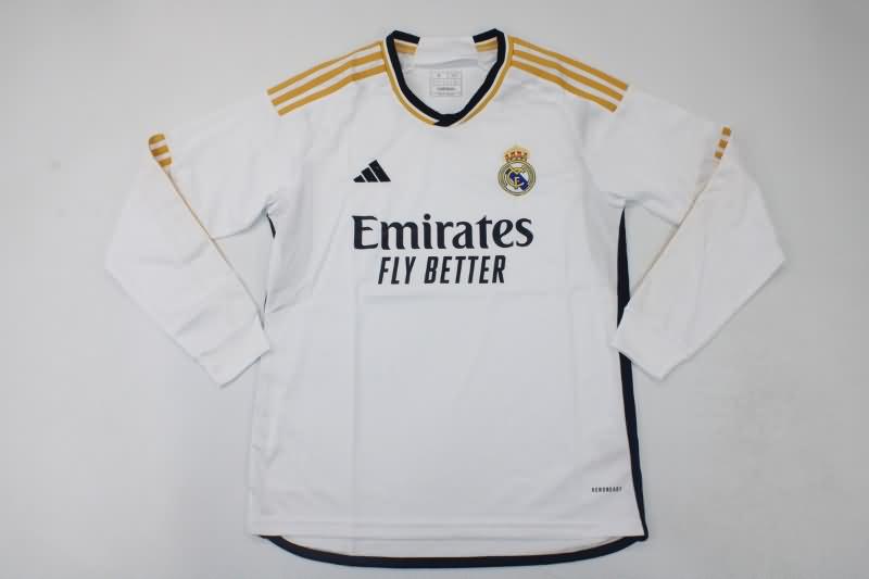 AAA(Thailand) Real Madrid 23/24 Home Long Soccer Jersey Leaked