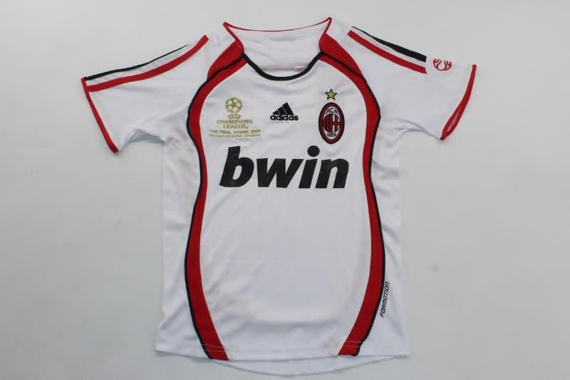 AC Milan 2006/07 Kids Away UCL Final Soccer Jersey And Shorts