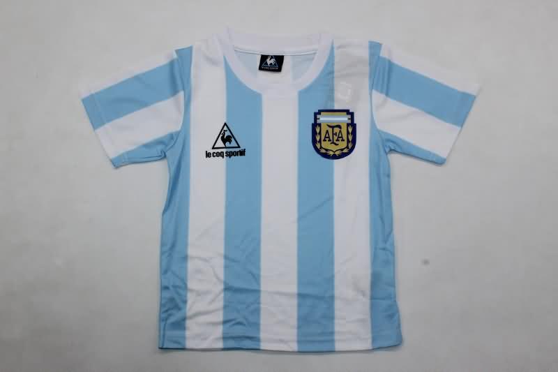 Argentina 1986 Kids Home Soccer Jersey And Shorts