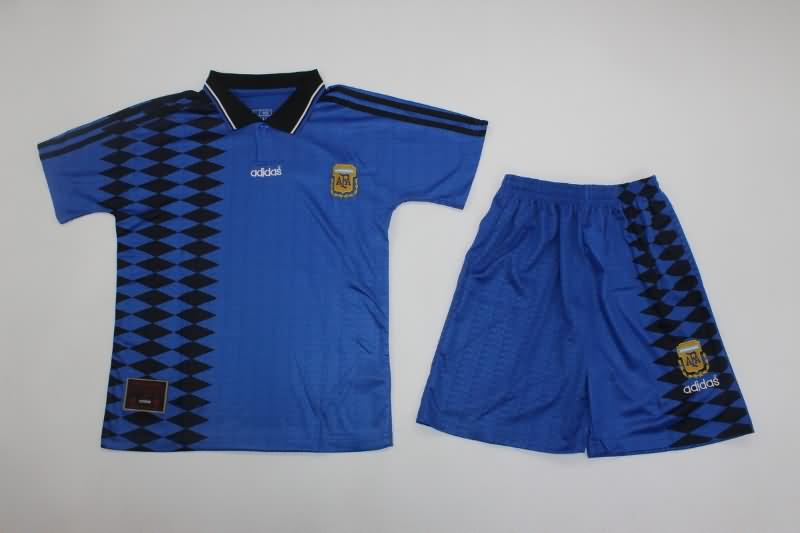 Argentina 1994 Kids Away Soccer Jersey And Shorts