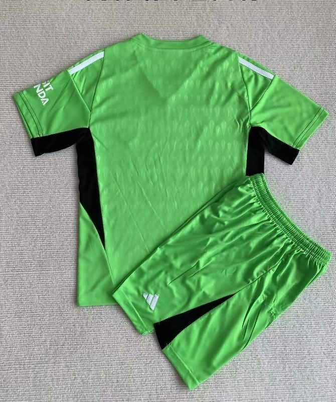 Arsenal 23/24 Kids Goalkeeper Green Soccer Jersey And Shorts