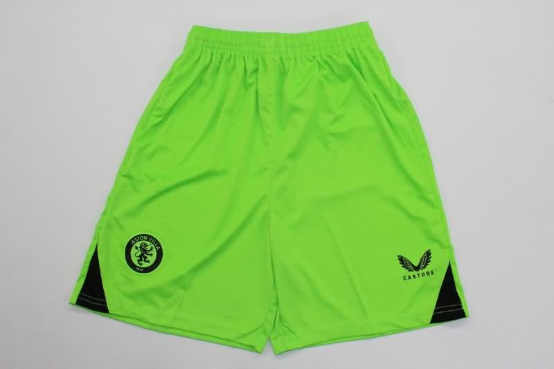 Aston Villa 23/24 Kids Goalkeeper Green Soccer Jersey And Shorts